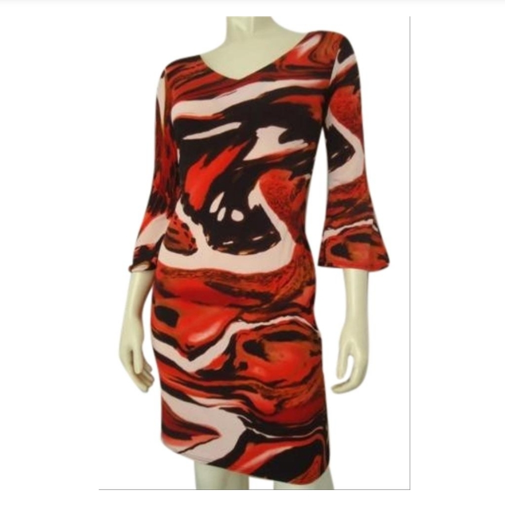 Snap Dress M S Poly Spandex Stretch Pullover Knit